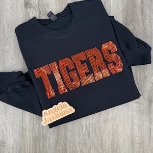 Benutzerdefiniertes Team Name Sweatshirt, Bling Maskottchen Sweatshirt, Bling Sweatshirt, Geschenk für Mama, Weihnachtsgeschenkidee, Schulgeist Sweatshirt