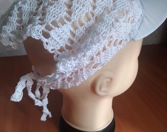 Bandana de visera de crochet: sombrero de verano de algodón blanco