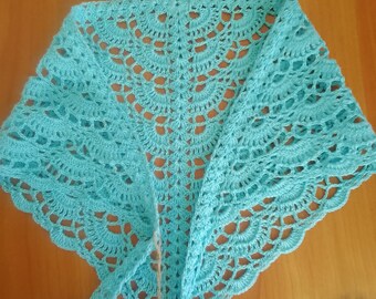 Pañuelo de encaje de ganchillo hecho a mano: pañuelo bohemio de algodón.