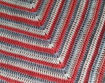Pañuelo bandana de algodón a crochet, turbante para el cabello tejido a mano