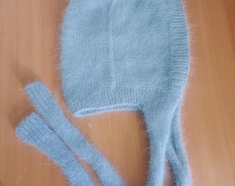Gorro de invierno hecho a mano con hilo de visón – Gorro cálido y mullido para mujer, gorro de invierno de punto suave