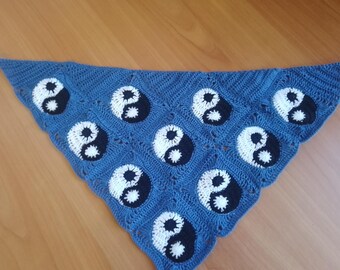 Crochet Yin Yang Bandana: Pañuelo de cabeza de algodón hecho a mano