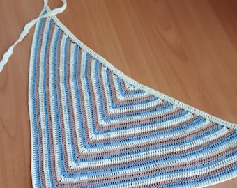 Pañuelo de algodón tejido a crochet para la cabeza, turbante de punto para el cabello.
