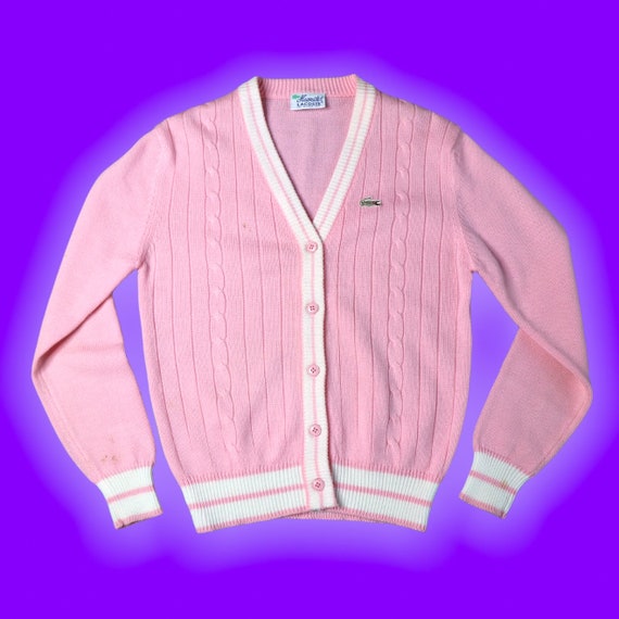 lacoste pink cardigan