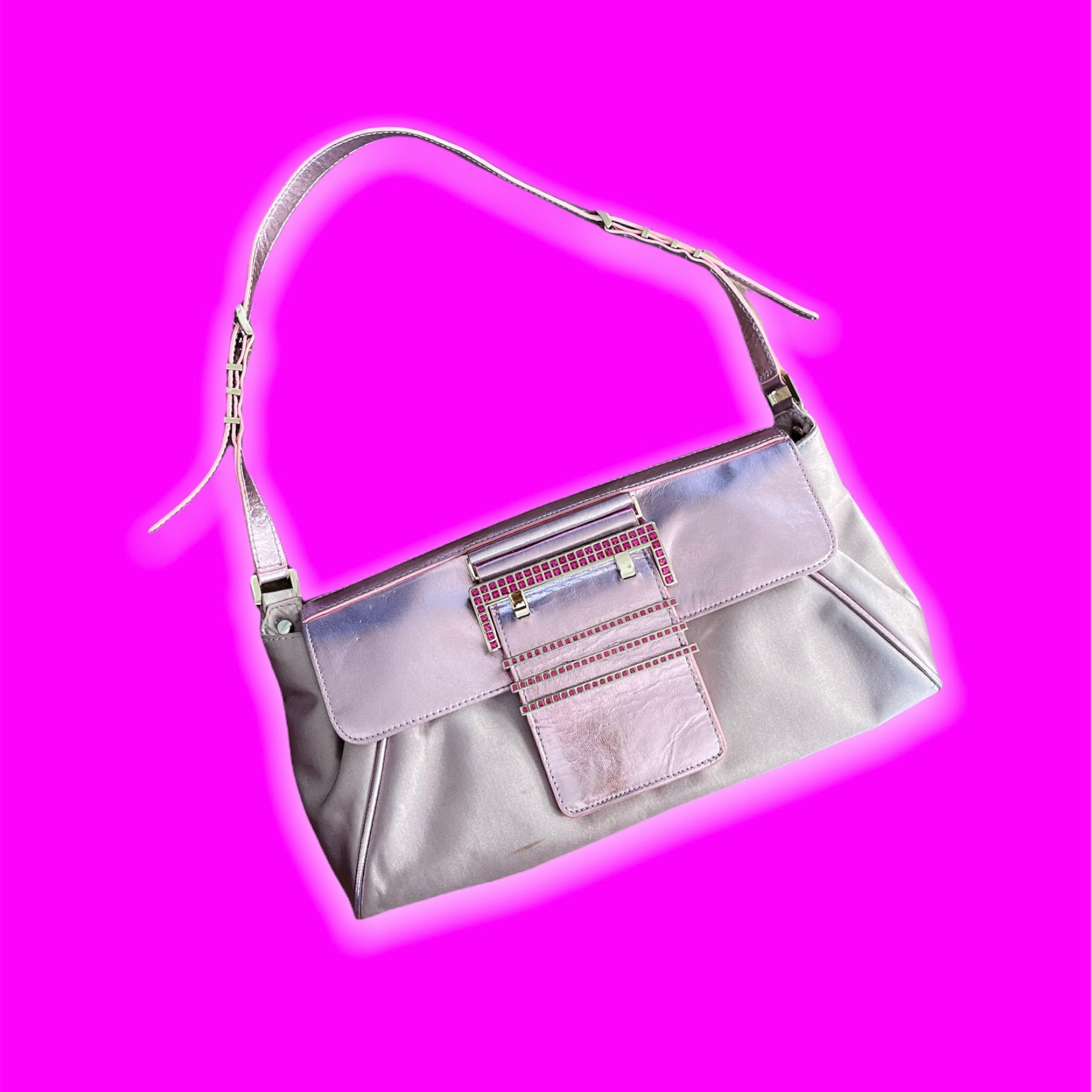 TYATVS Y2k Purse 2000s Fashion Y2k Accessories, Sparkly Purse for Women  Silver Bag, Cute Quilted Mini Shoulder Bag