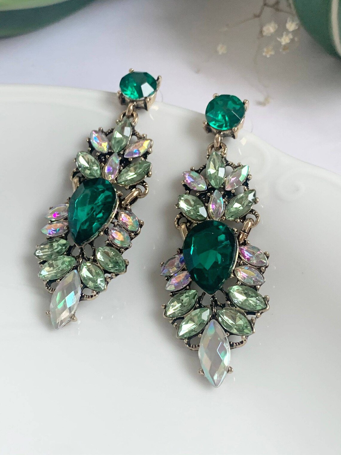 Rhinestone earring bridal earring. Bling earring. Wedding Etsy