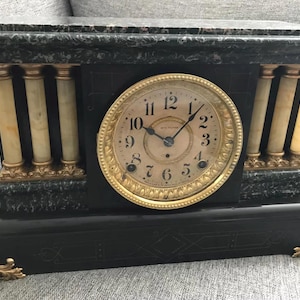 Antique Seth Thomas Mantel Clock – Marble and Brass