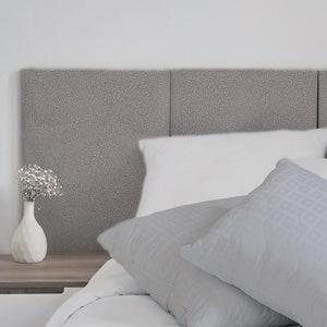 Boucle Wall headboard upholstered panels | Upholstered Soft Panel | Textured Boucle Fabric |  Bedroom Decoration | Wall Decor