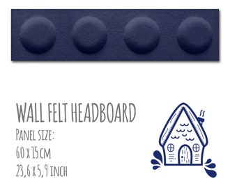 Wandfilz Kopfteil | FILZPLATTEN 3D | 60x15cm | 60x15,5 cm | gepolsterten Füllungen | viele Farben | Wall Decor Panel, Schlafzimmer Dekoration