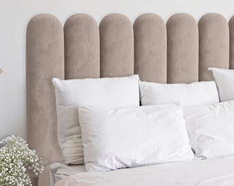 Cord-Kopfteilpaneele | Wandpaneele für Schlafzimmer aus weichem Cord | Fingerzaunplatten | Weiches Kopfteil für Kinderzimmer | FARBEN & GRÖSSEN