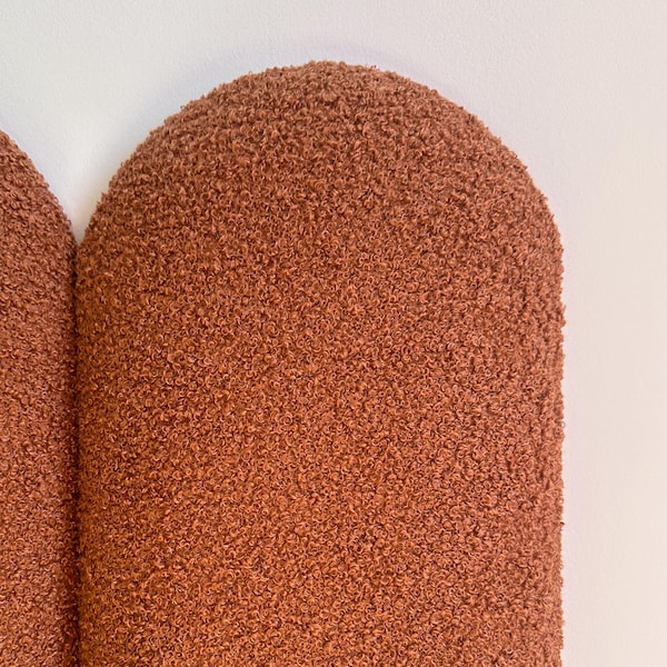 Boucle Upholstered Headboard | COLORS | Finger Rounded Wall Panel | Bedroom Decor | Soft Wall Panel Queen King Headboard Panels | SIZES |