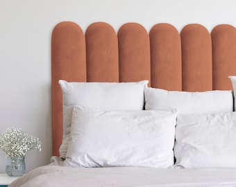 Velvet Upholstered Headboard Wall Panel | Soft Finger Velvet Headboard Panel | Single Full Twin Queen King Bed Headboard | 26 colors | sizes