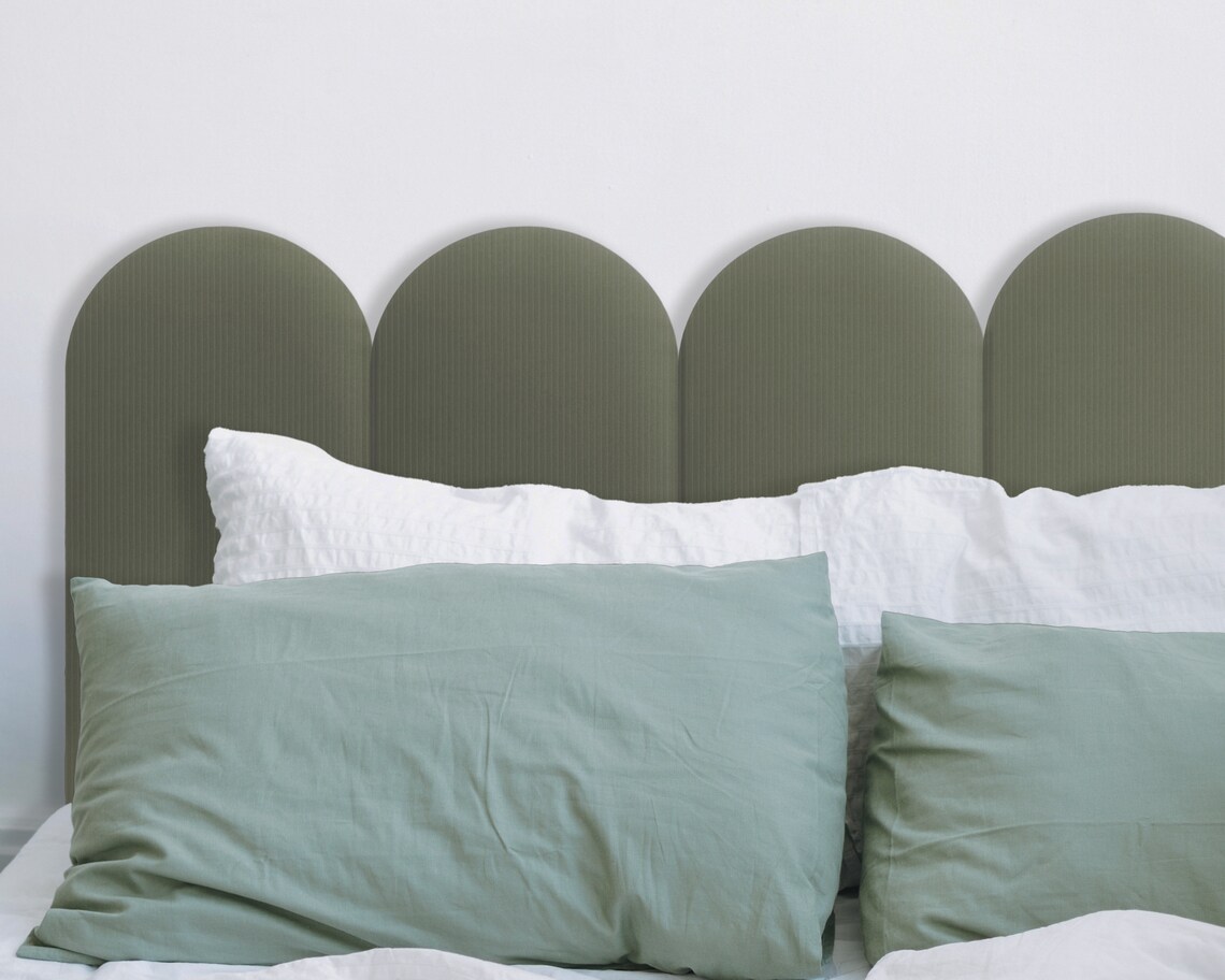 Soft Rounded Panels Corduroy Upholstered Headboard | COLORS | Bedroom Decor | Soft Wall ...