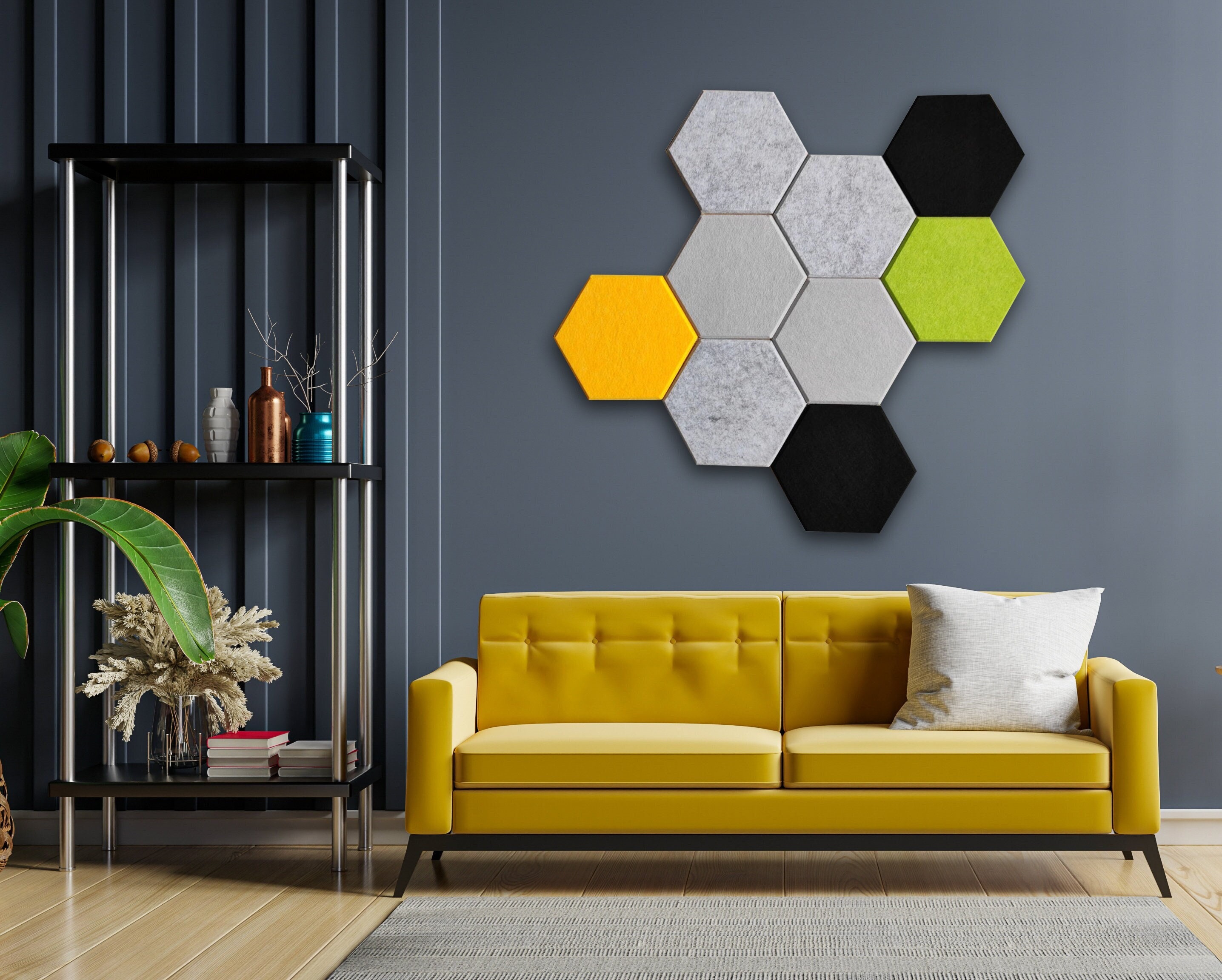 FELT WALL PANELS, Honeycomb panels, Wall felt headboard, upholstered panels, many colors, acoustic panels, Wall Decor, wall padding