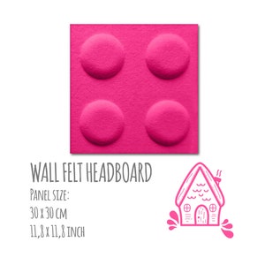 Wall felt headboard | FELT PANELS 3D | 30x30cm | 11.8x11.8 inch| upholstered panels | lots of colors | Wall Decor Panel, Bedroom Decoration