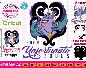 Ursula Svg - Ursula Clipart - Ursula png - Ursula Vector 9 file formats - Layered & Welded by colors - Digital File Instant Download