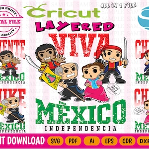 Mexico Bundle Svg - Viva México SVG - Mexican independence day svg - Miguel Hidalgo (Mike) Svg - Miguel Hidalgo Svg - Layered by colors