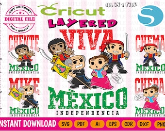 Mexico Bundle Svg - Viva México SVG - Mexican independence day svg - Miguel Hidalgo (Mike) Svg - Miguel Hidalgo Svg - Layered by colors