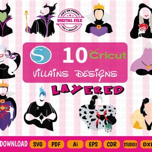 Villains Silhouette SVG Bundle - Villains faceless - Instant Download - Digital file - Vector graphics. - 8 file formats