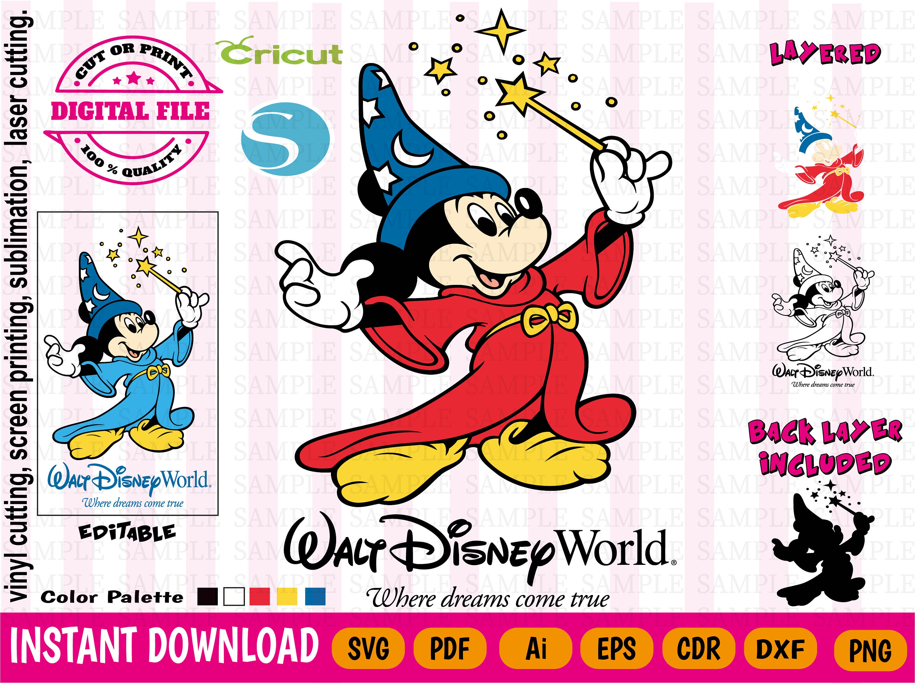 Mickey svg Instant download 8 File formats | Etsy España