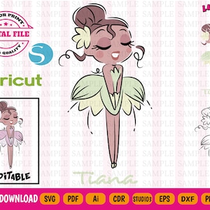 Dancing Princesses Tiana Svg - Tiana Clipart - Tiana Svg - Tiana vector 9 file formats - Digital File - Instant Download