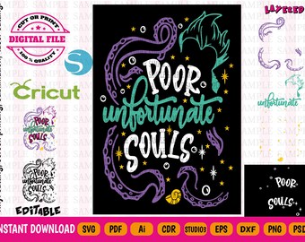Ursula Svg - Ursula Poor unfortunate souls Version 4 - Ursula png - Ursula Vector 9 file formats - Digital File Instant Download - HQ