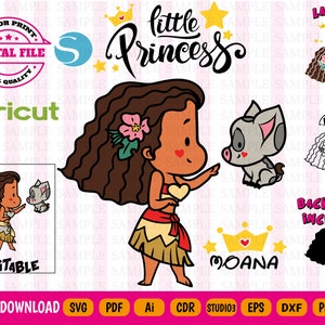 Little Princess Moana Svg - Moana Vector - Moana Clipart - Moana png - Moana - 9 file formats - Digital File Instant Download