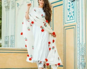 plain white anarkalis