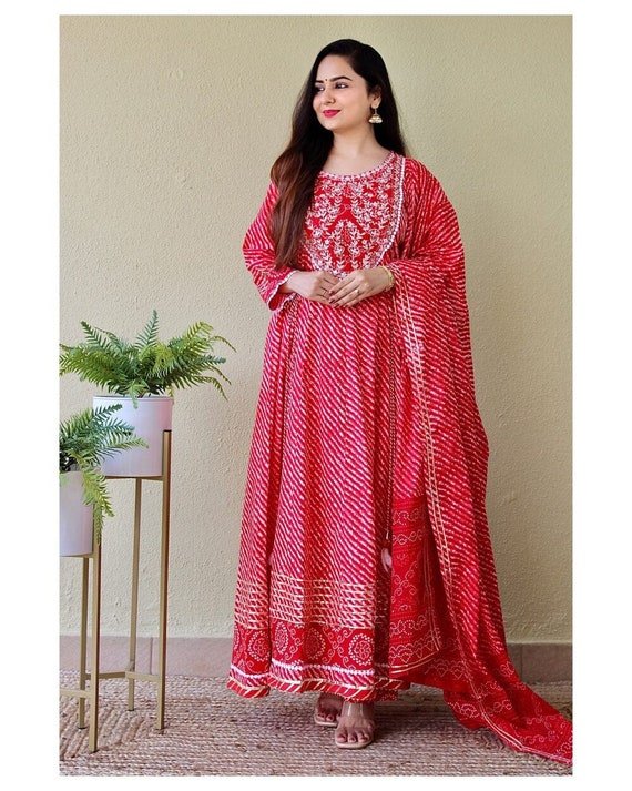 Viscose Jacquard Silk Anarkali Flared kurti with Dupatta | Apsara-5387 |  Cilory.com