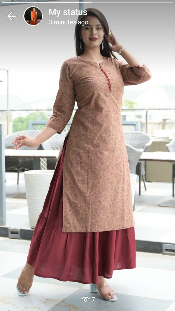 Aggregate 169+ long kurti with skirt online latest jtcvietnam.edu.vn