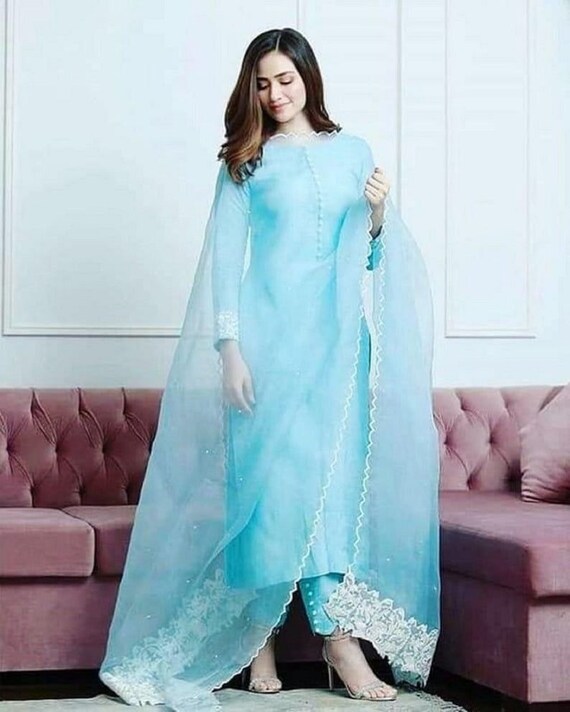 Designer Rayon Kurti Pant With Dupatta 