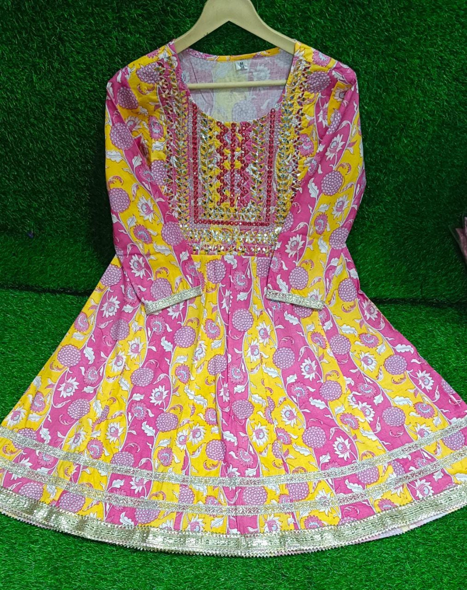 Pink Cotton Kurti Sharara With Dupatta Set Designer Kurti Set Etsy