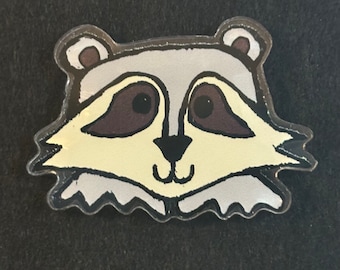 little raccoon acrylic pin