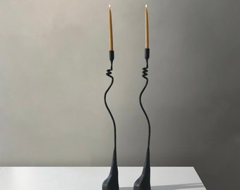 Looped Iron Candleholder, Handcrafted