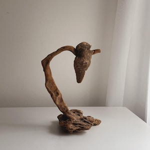 Abstract Floral Driftwood Sculpture | Handcrafted Driftwood Tabletop Sculpture