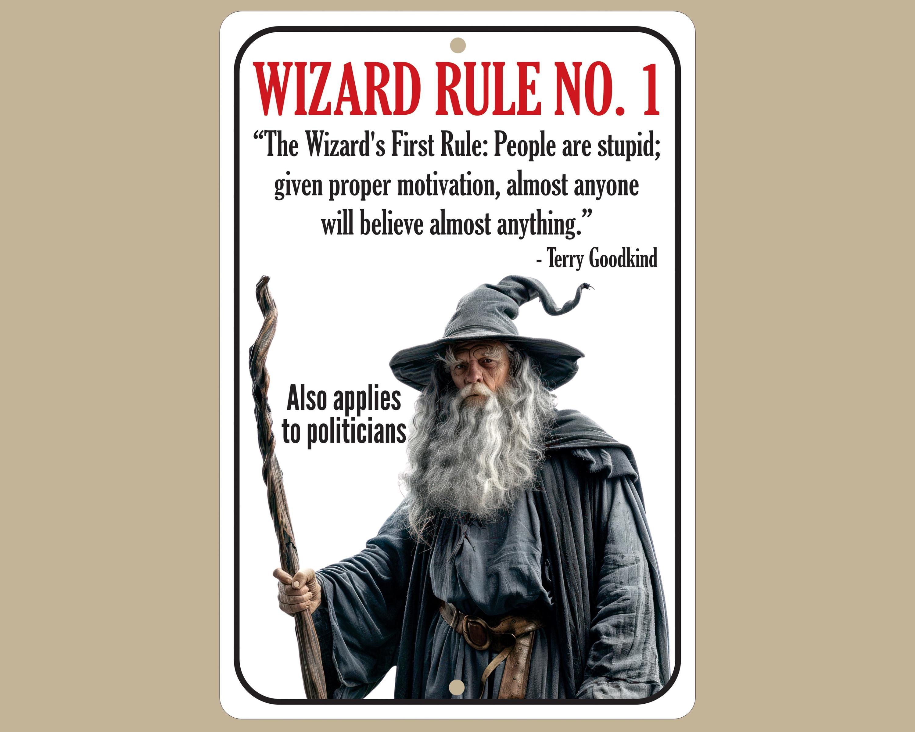 Wizard Rule Sign: Fantasy Home Decor, Enchanted Room, Aluminum (8x12 ...