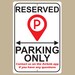 STR Reserved Parking Sign, Custom Metal Sign, Personalized Signs ...