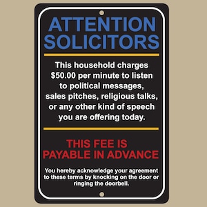 Attention Solicitors Modern Aluminum Sign, Front Door Sign, Outdoor Signage, Home Security, Privacy Reminder, Business Signage