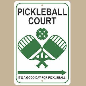 Pickleball Aluminum Direction Sign, Right or Left Arrow, 8X12 Inches, Indoor and Outdoor, Customizable
