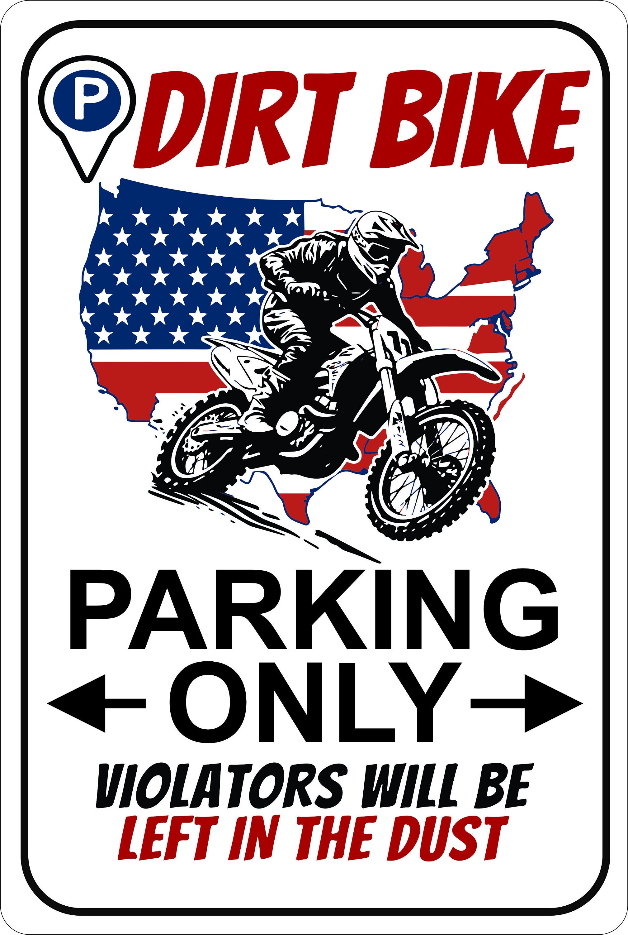 Dirt Bike Parking Sign, 8X12 Aluminum Sign, Dirt Bike Sign, Dirt Bike ...