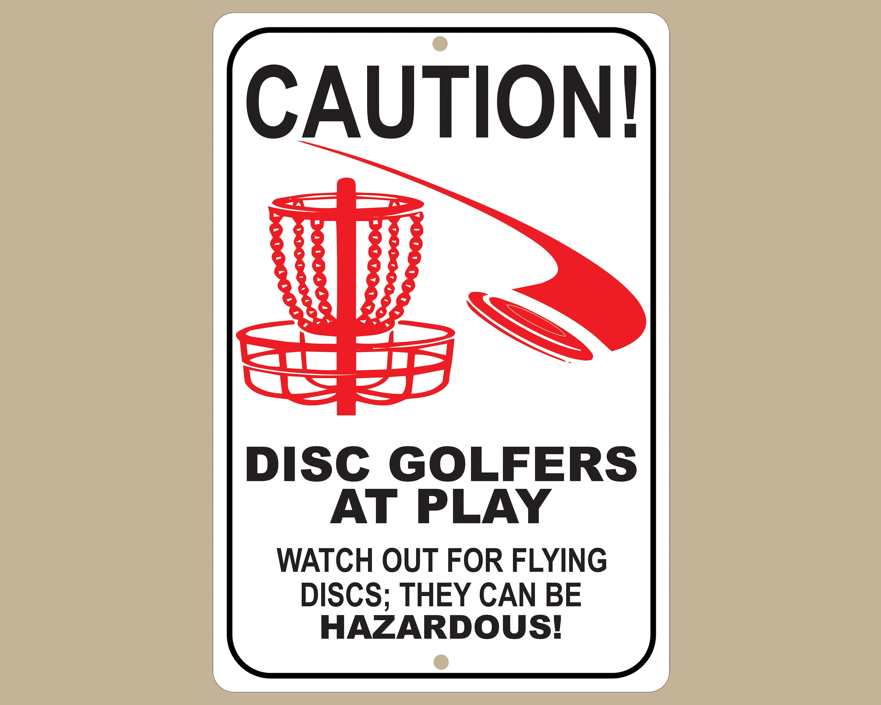 Flying Disc Sign Customizable Disc Golfer Caution Sign: Personalized Outdoor Decor - Etsy