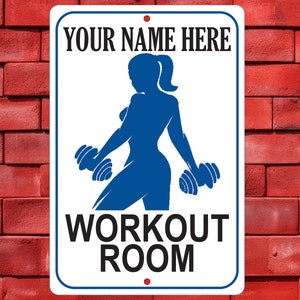 Custom Gym Sign, Fitness Wall Decor, Personalized Gift for Her, Bodybuilder Decoration, Weightlifting Art