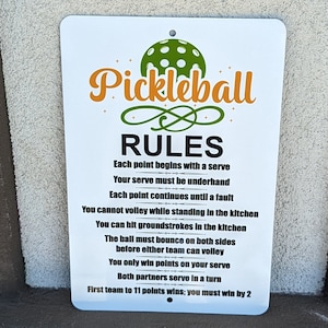 Customizable Pickleball Rules Aluminum Sign, 8X12 Inch, Perfect for Indoor & Outdoor Use