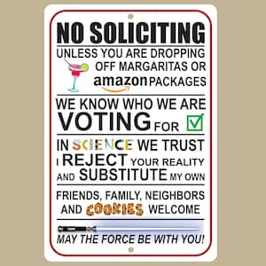 No Soliciting Modern Aluminum Sign, Front Door Sign, Outdoor Signage, Home Security, Privacy Reminder, Business Signage