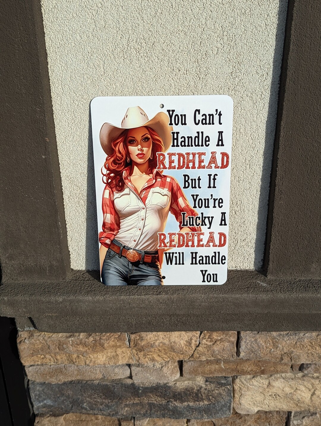 You Can't Handle a Redhead Novelty Sign, 8X12 Aluminum Poster