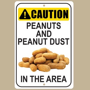 Peanut Allergy Sign, Warning Sign, Allergy Alert, Safety Signage, Food Allergy Awareness