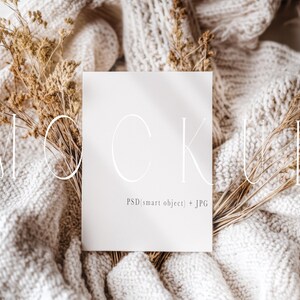 5x7" mockup de cartão, Boho Card Mockup, Blank Greeting Card Template, Wedding stationery mockup, Greeting card mockup, PSD, JPG