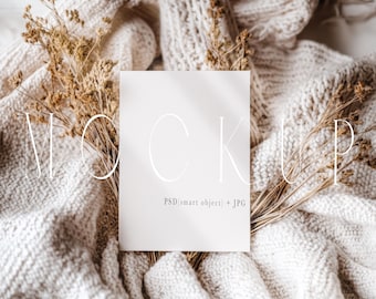 Boho Stationery Mockup, 5x7 Card, PSD JPG (Digital File)