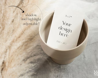 5x7 Card Mockup, Smart Object, Wedding Invitation (Digital File)