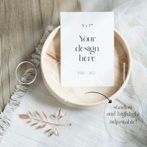 Natuurlijke tinten bruiloft kaartmodel slim object, boho nodigt witte testmodellen uit, minimalistisch kaartmodel, bruiloft uitnodigingsmodel, stationair model